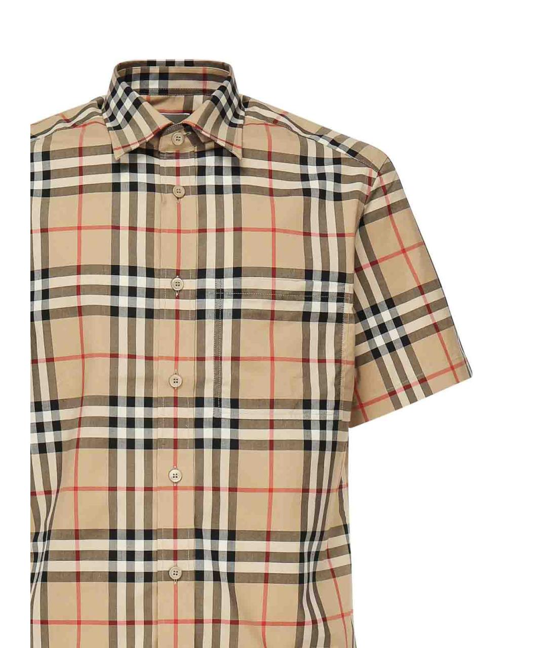 BURBERRY Бежевая хлопковая классическая рубашка, фото 2