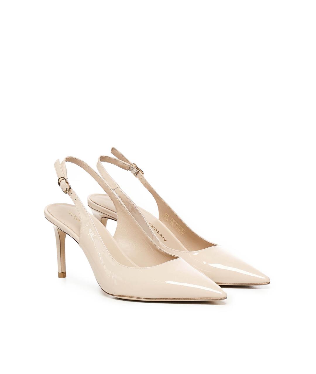 STUART WEITZMAN Бежевые кожаные туфли, фото 2