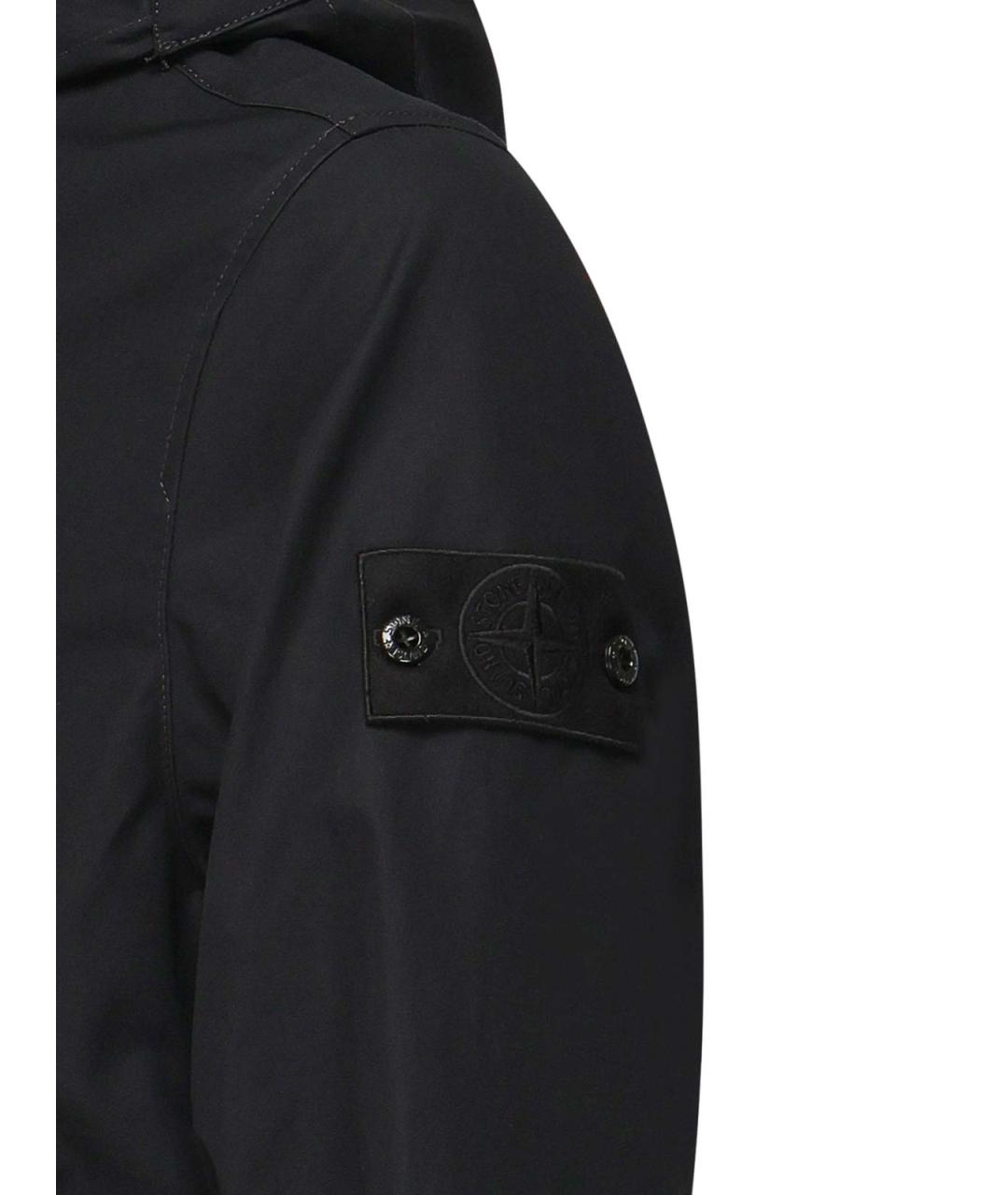 STONE ISLAND Черная хлопковая куртка, фото 3