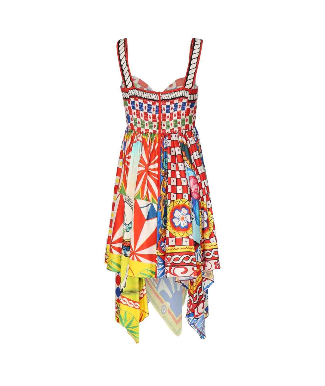 DOLCE&GABBANA Мульти шелковое повседневное платье, фото 3