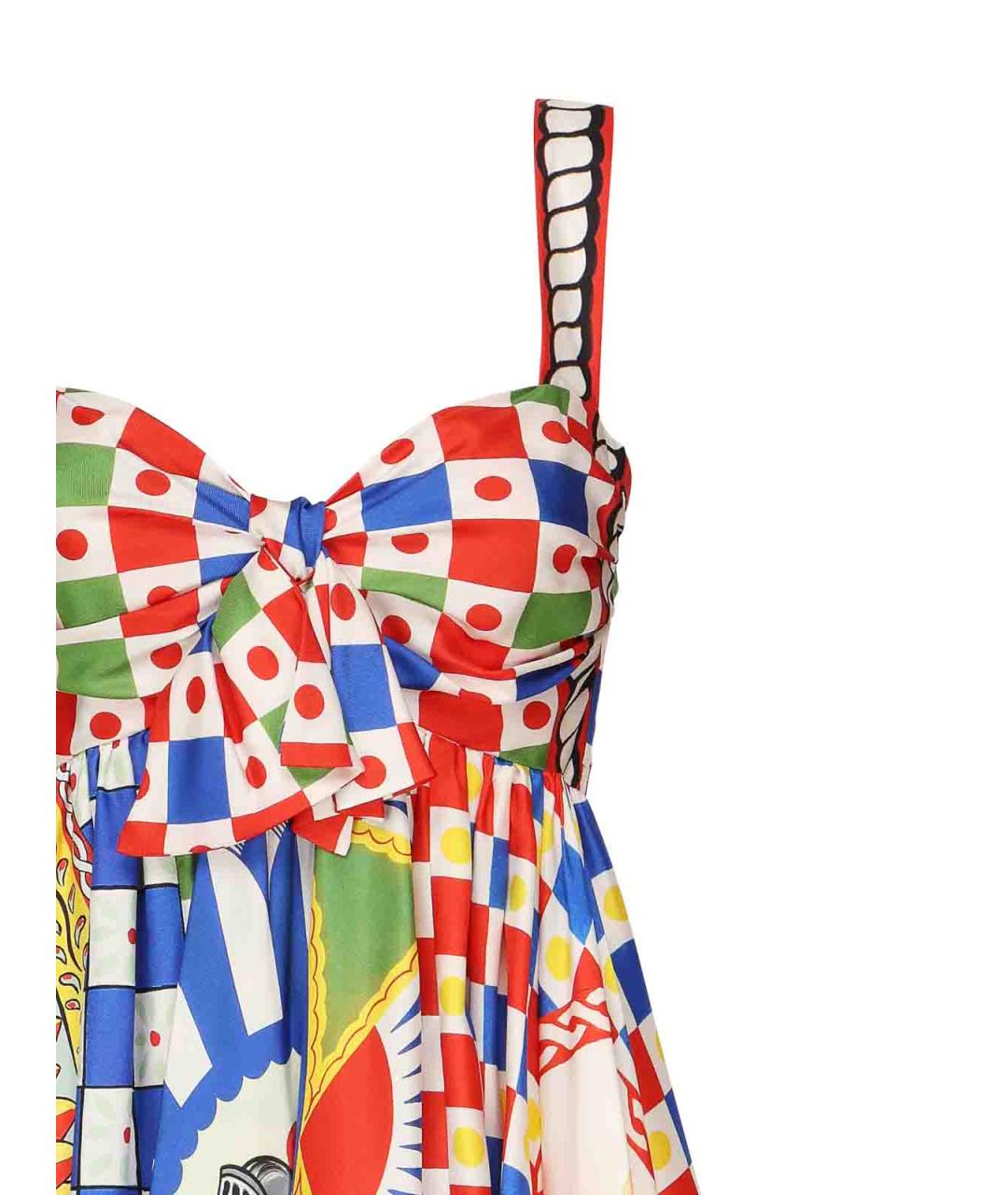 DOLCE&GABBANA Мульти шелковое повседневное платье, фото 2