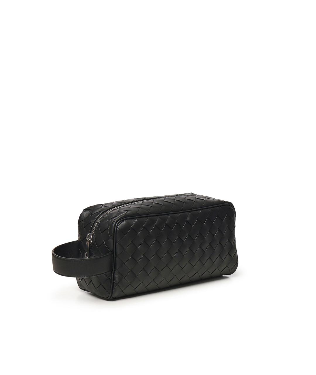 BOTTEGA VENETA Черная кожаная барсетка, фото 2