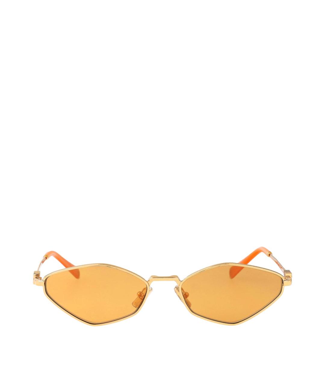 MIU MIU Золотые металлические солнцезащитные очки, фото 1