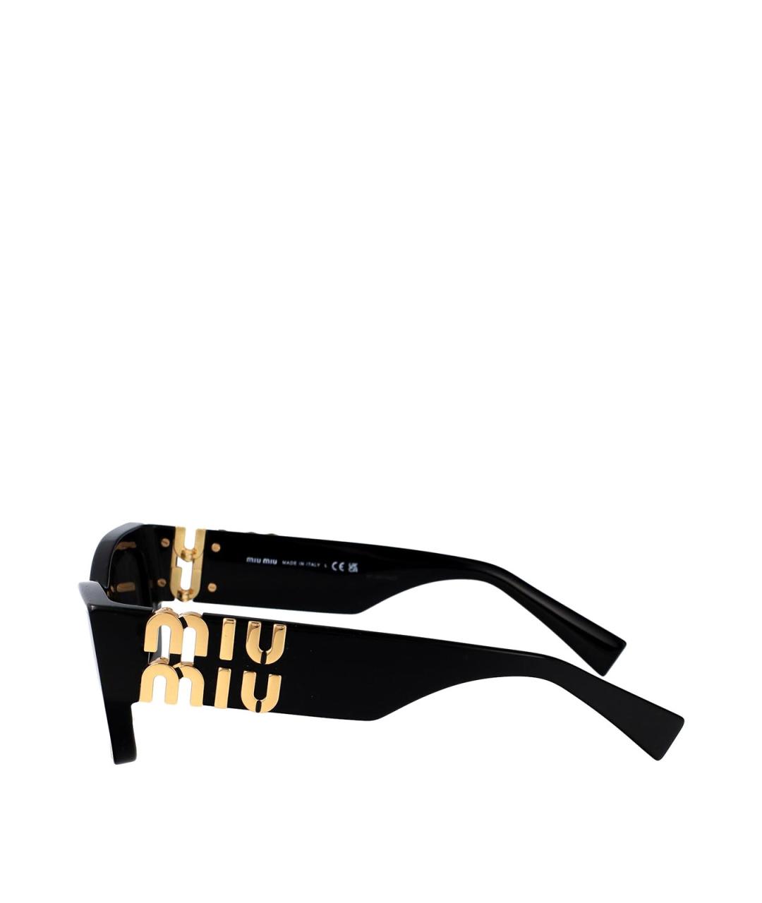MIU MIU Черные пластиковые солнцезащитные очки, фото 3