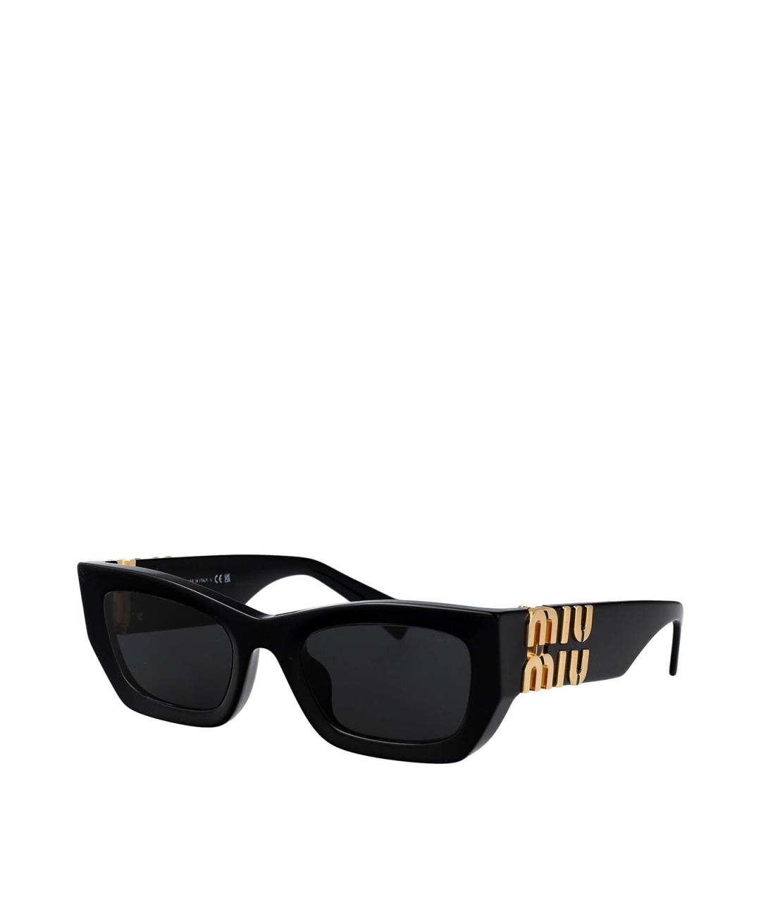MIU MIU Черные пластиковые солнцезащитные очки, фото 2