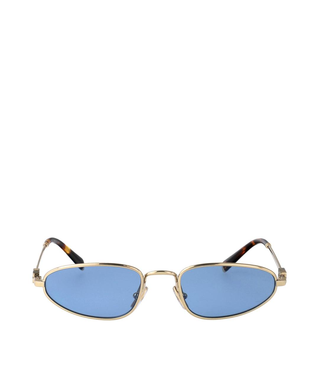 MIU MIU Золотые металлические солнцезащитные очки, фото 1