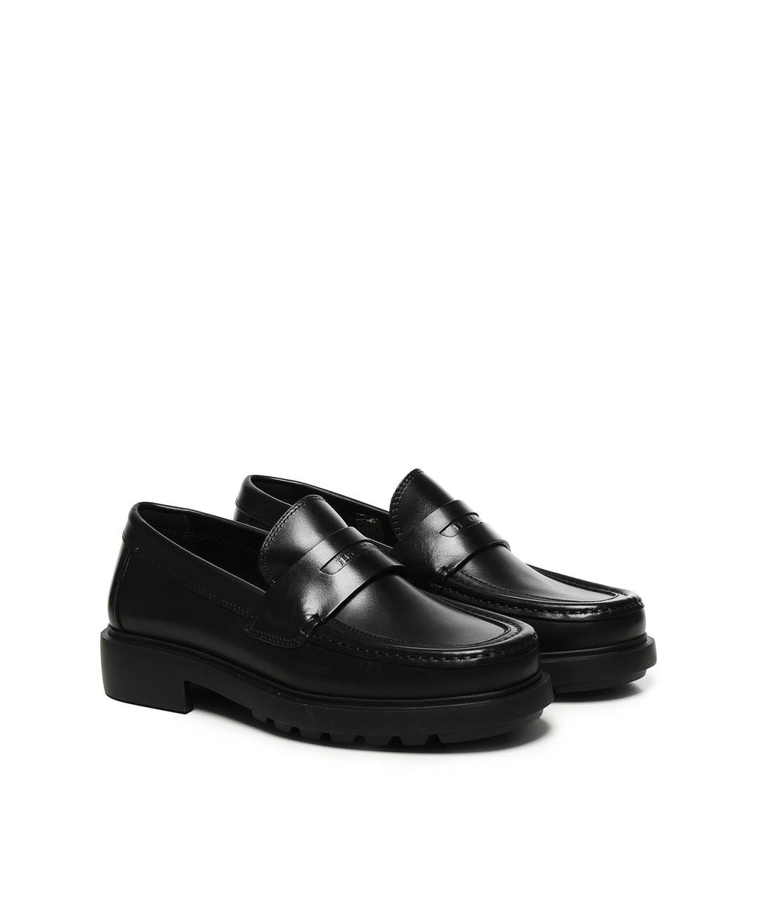 FERRAGAMO Черные кожаные лоферы, фото 2