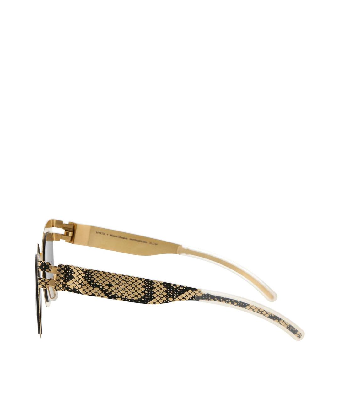 MYKITA Бежевые металлические солнцезащитные очки, фото 3