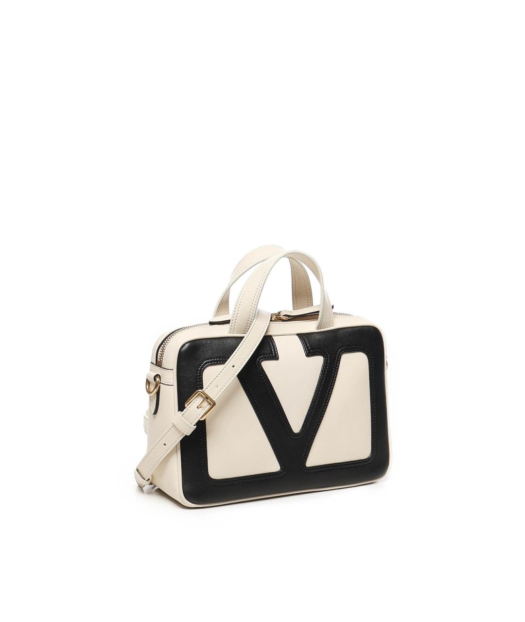 VALENTINO Белая кожаная сумка тоут, фото 2