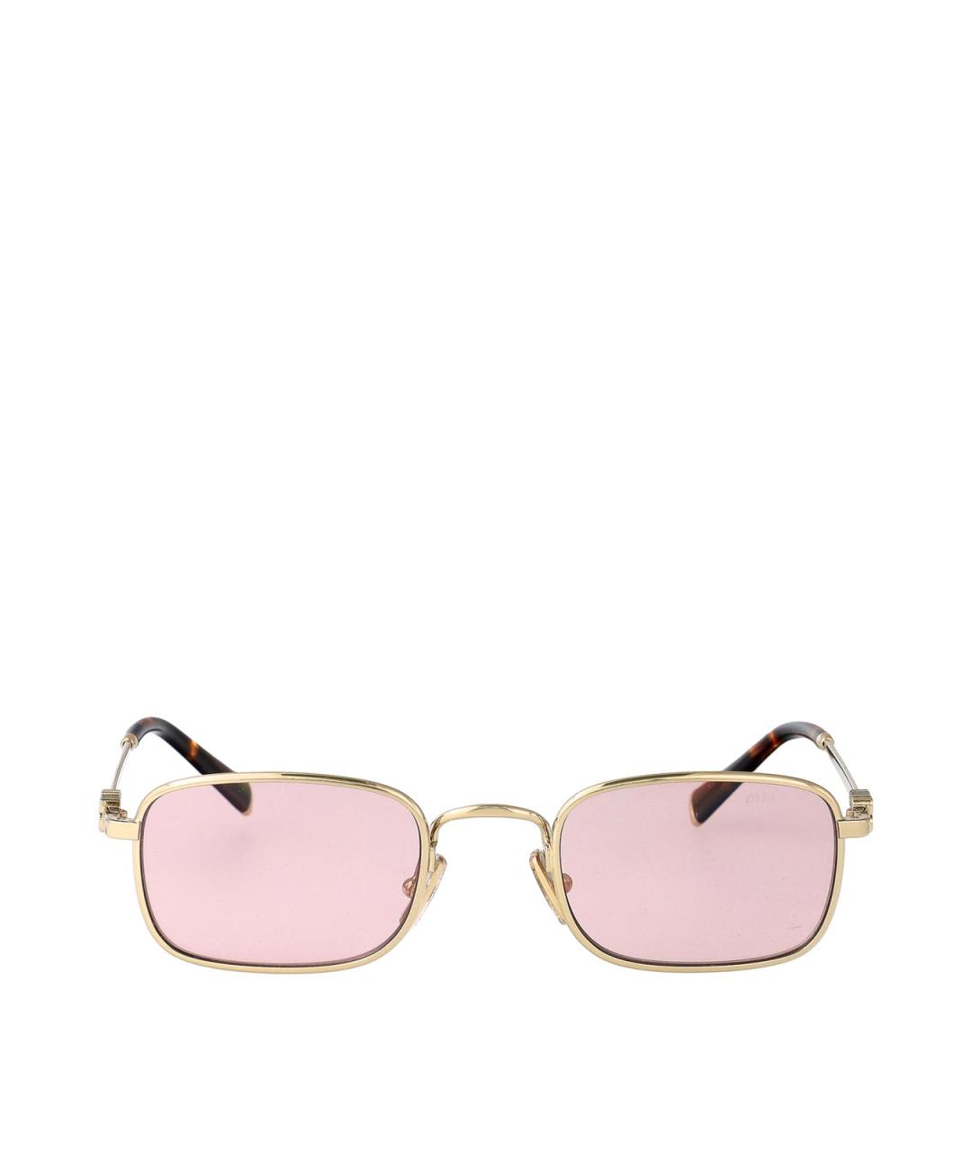 MIU MIU Золотые металлические солнцезащитные очки, фото 1