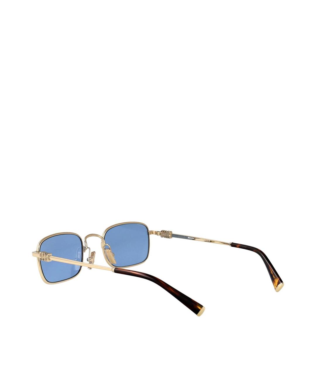 MIU MIU Золотые металлические солнцезащитные очки, фото 4