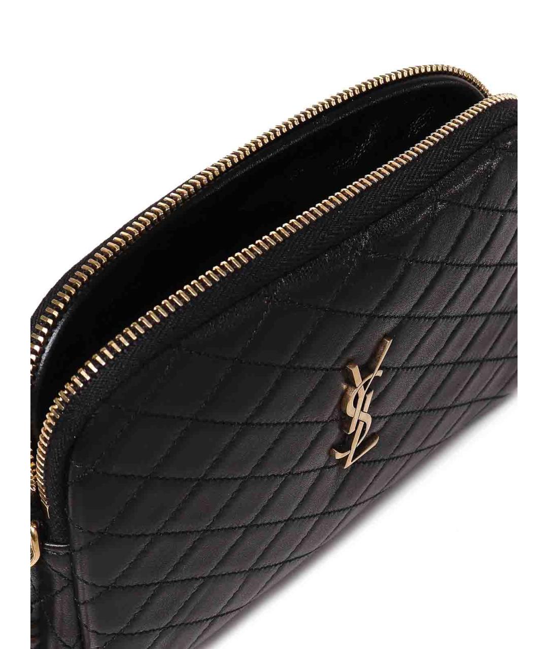 SAINT LAURENT Черная кожаная сумка через плечо, фото 4