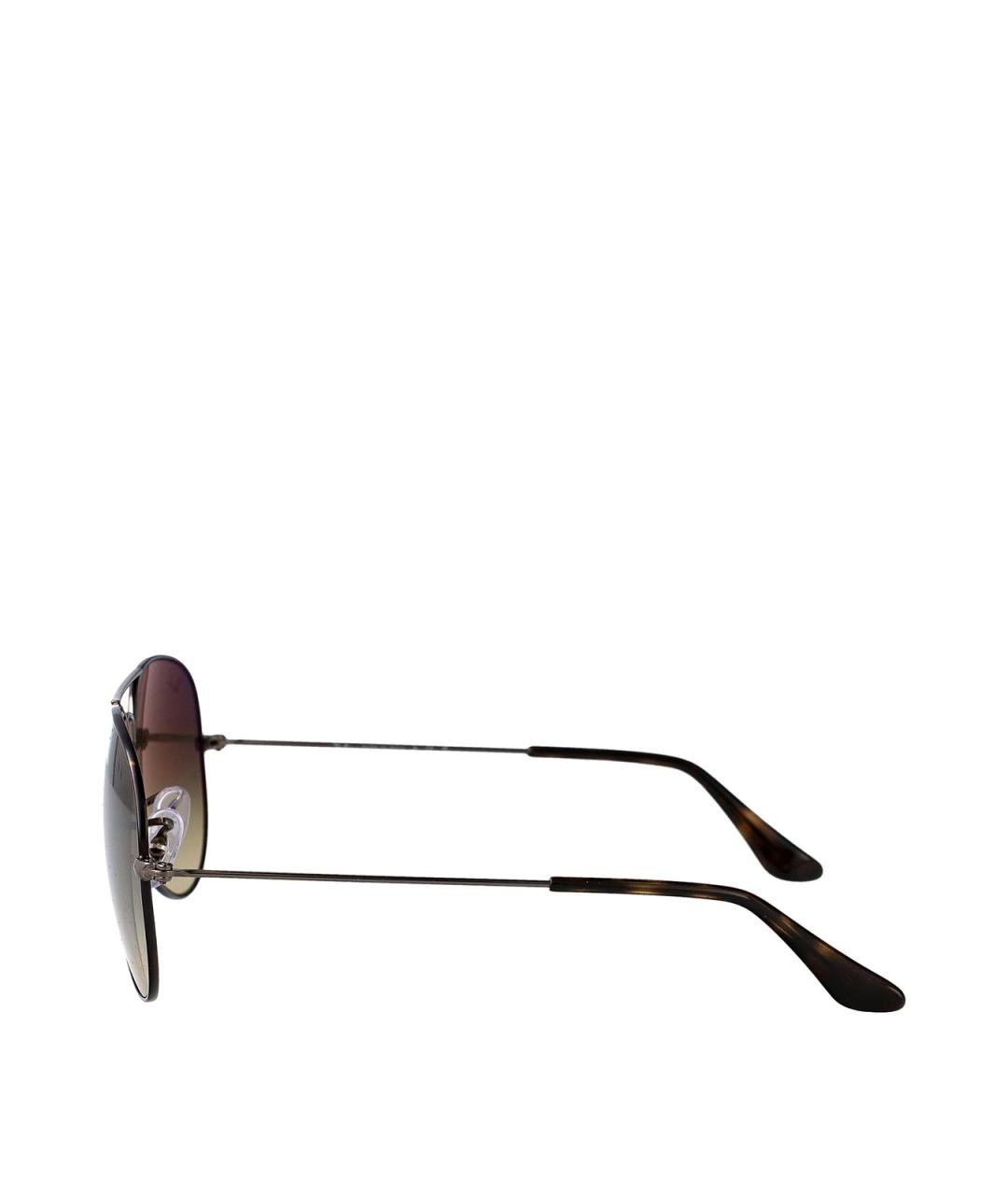 RAY BAN Коричневые металлические солнцезащитные очки, фото 3