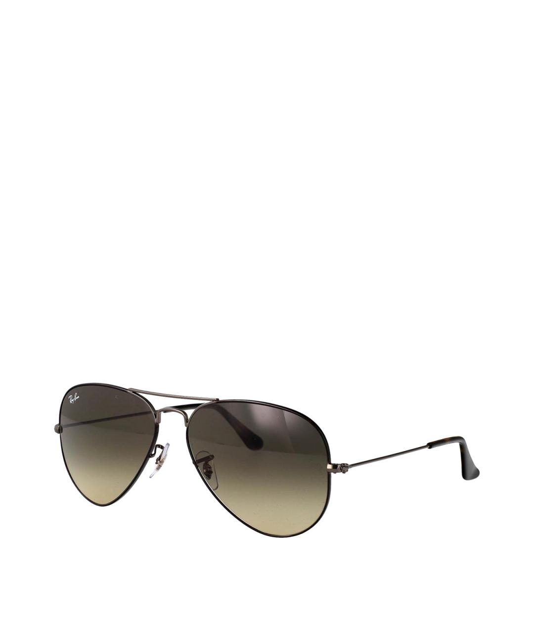 RAY BAN Коричневые металлические солнцезащитные очки, фото 2