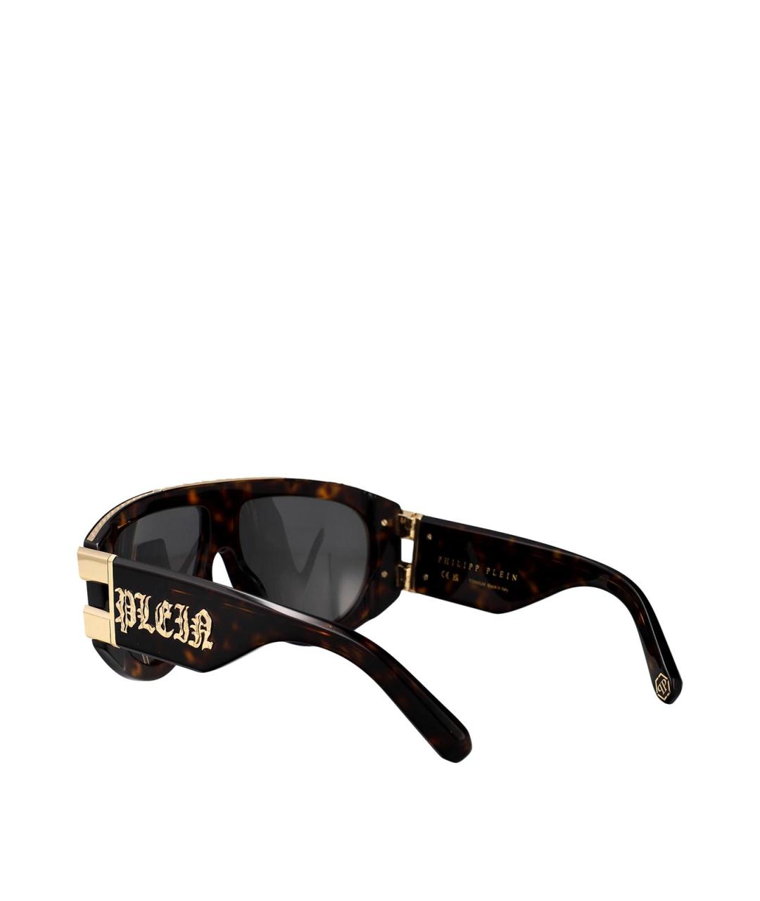 PHILIPP PLEIN Коричневые пластиковые солнцезащитные очки, фото 4