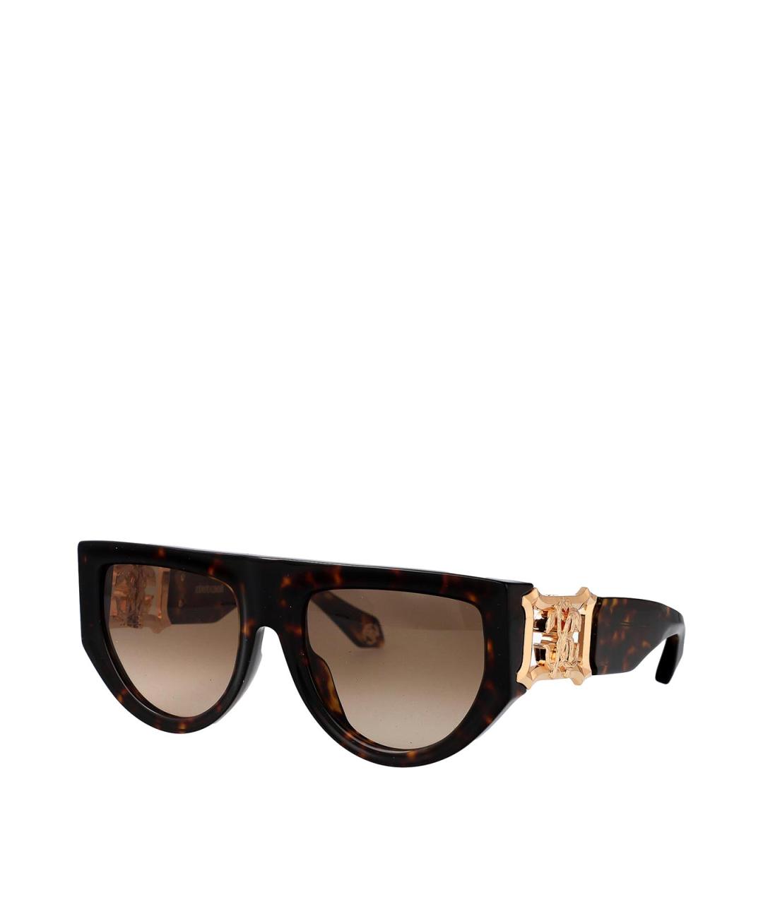 ROBERTO CAVALLI Коричневые пластиковые солнцезащитные очки, фото 2
