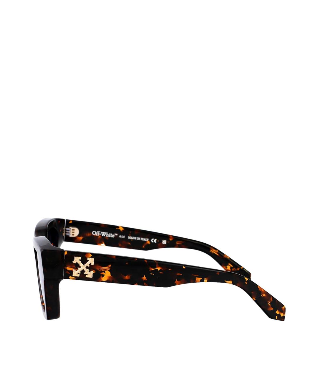 OFF-WHITE Коричневые пластиковые солнцезащитные очки, фото 3