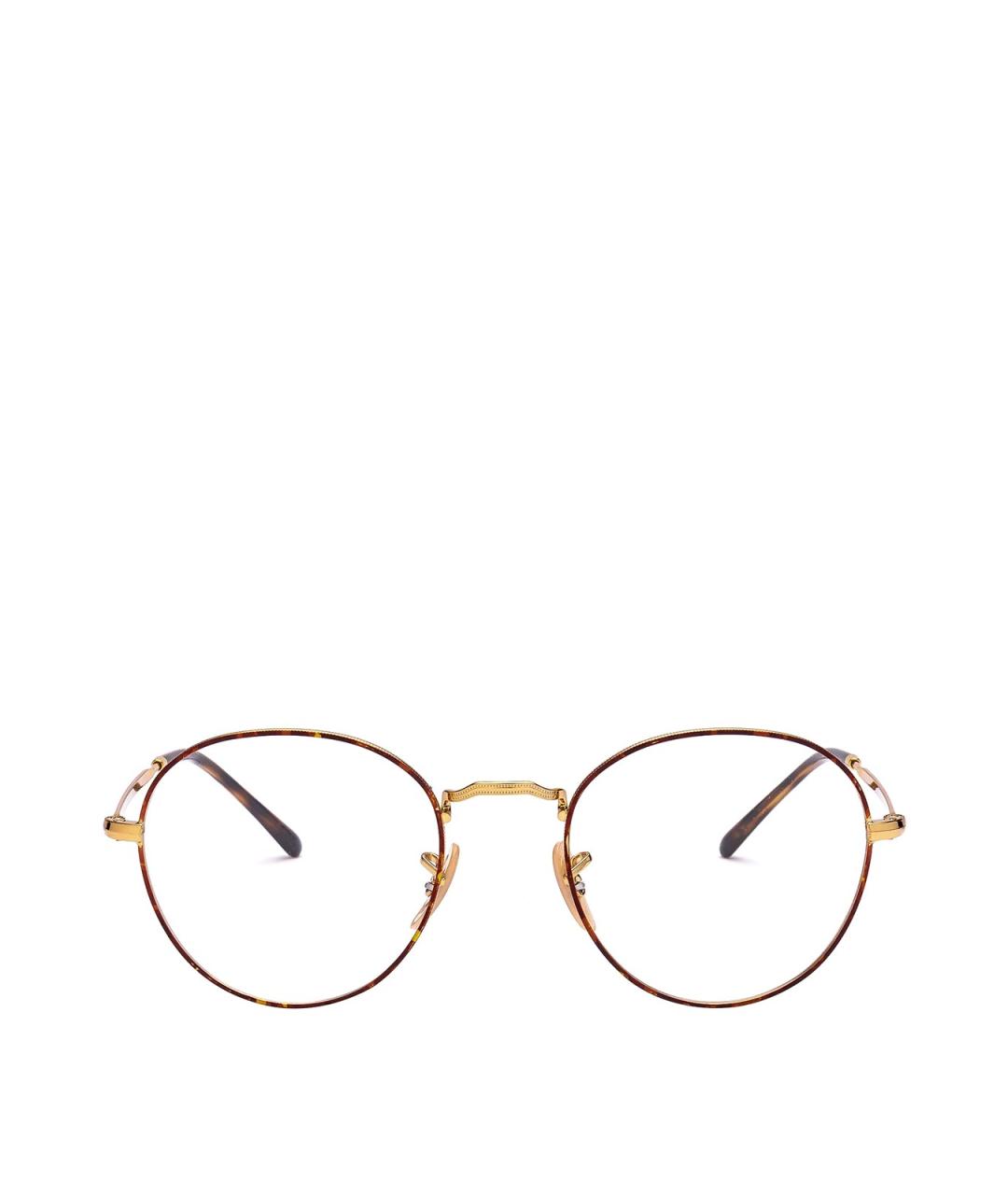 RAY BAN Коричневые металлические солнцезащитные очки, фото 1