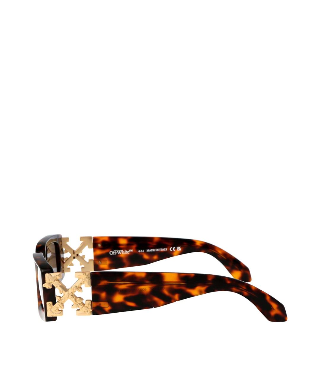 OFF-WHITE Коричневые пластиковые солнцезащитные очки, фото 3