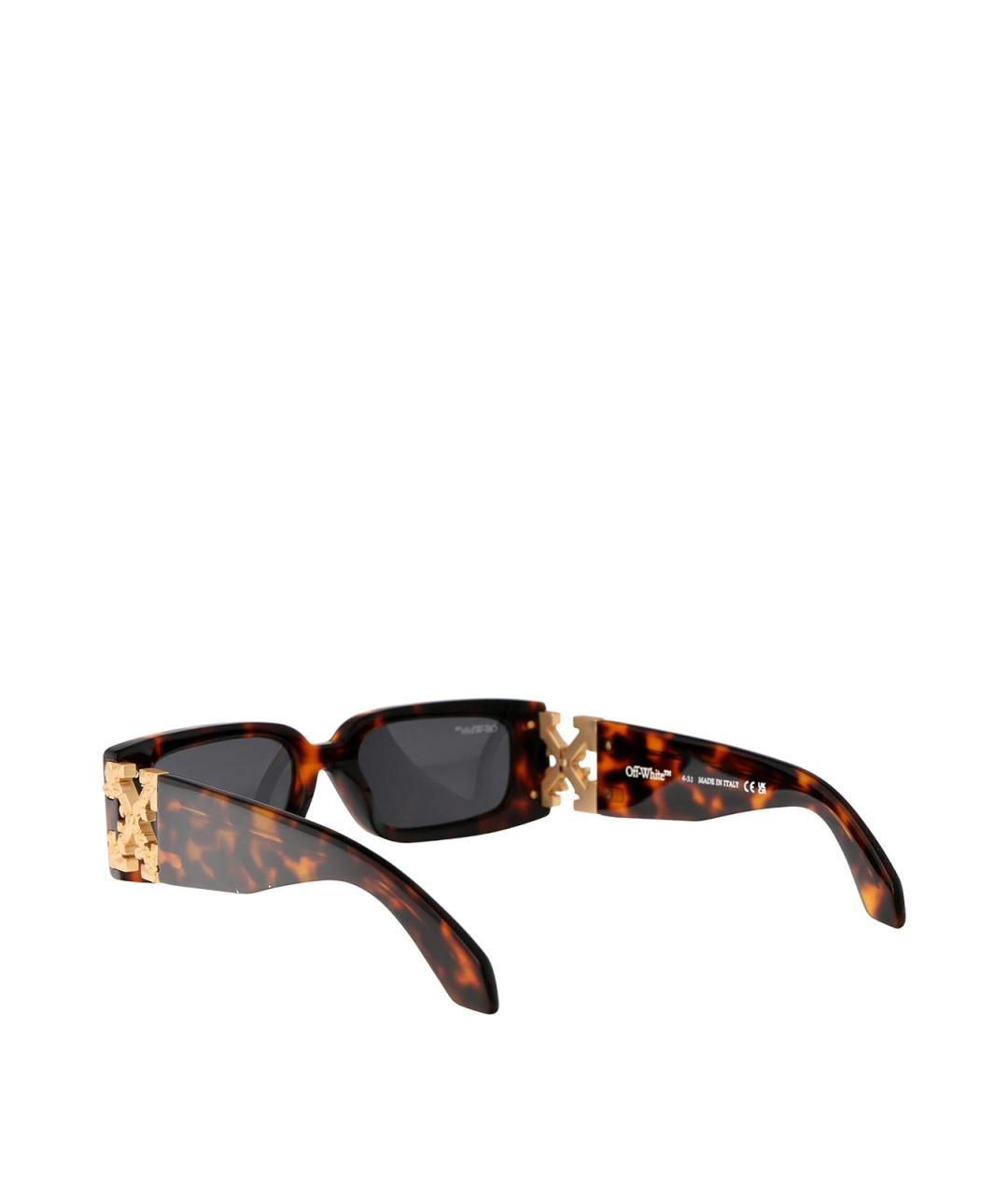 OFF-WHITE Коричневые пластиковые солнцезащитные очки, фото 4