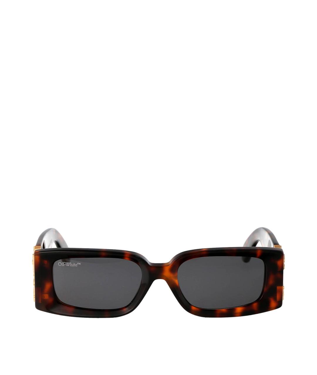OFF-WHITE Коричневые пластиковые солнцезащитные очки, фото 1