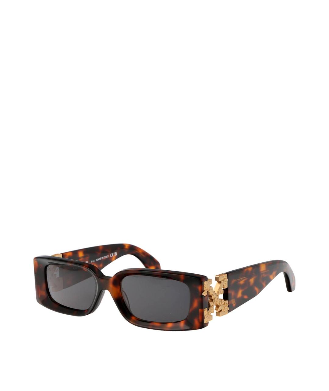 OFF-WHITE Коричневые пластиковые солнцезащитные очки, фото 2