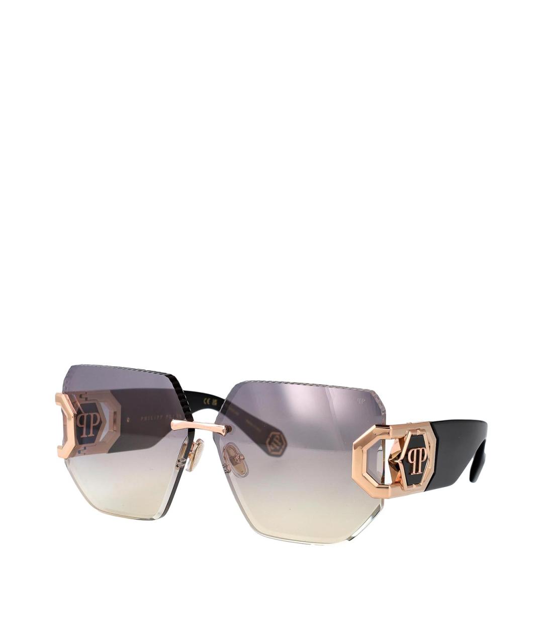 PHILIPP PLEIN Черные пластиковые солнцезащитные очки, фото 2