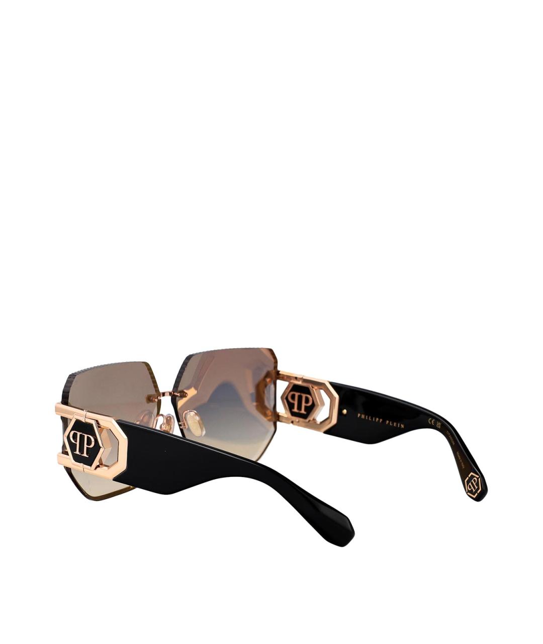 PHILIPP PLEIN Черные пластиковые солнцезащитные очки, фото 4