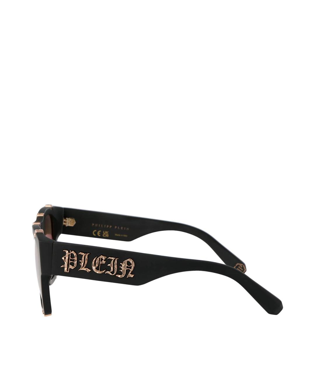 PHILIPP PLEIN Черные пластиковые солнцезащитные очки, фото 3