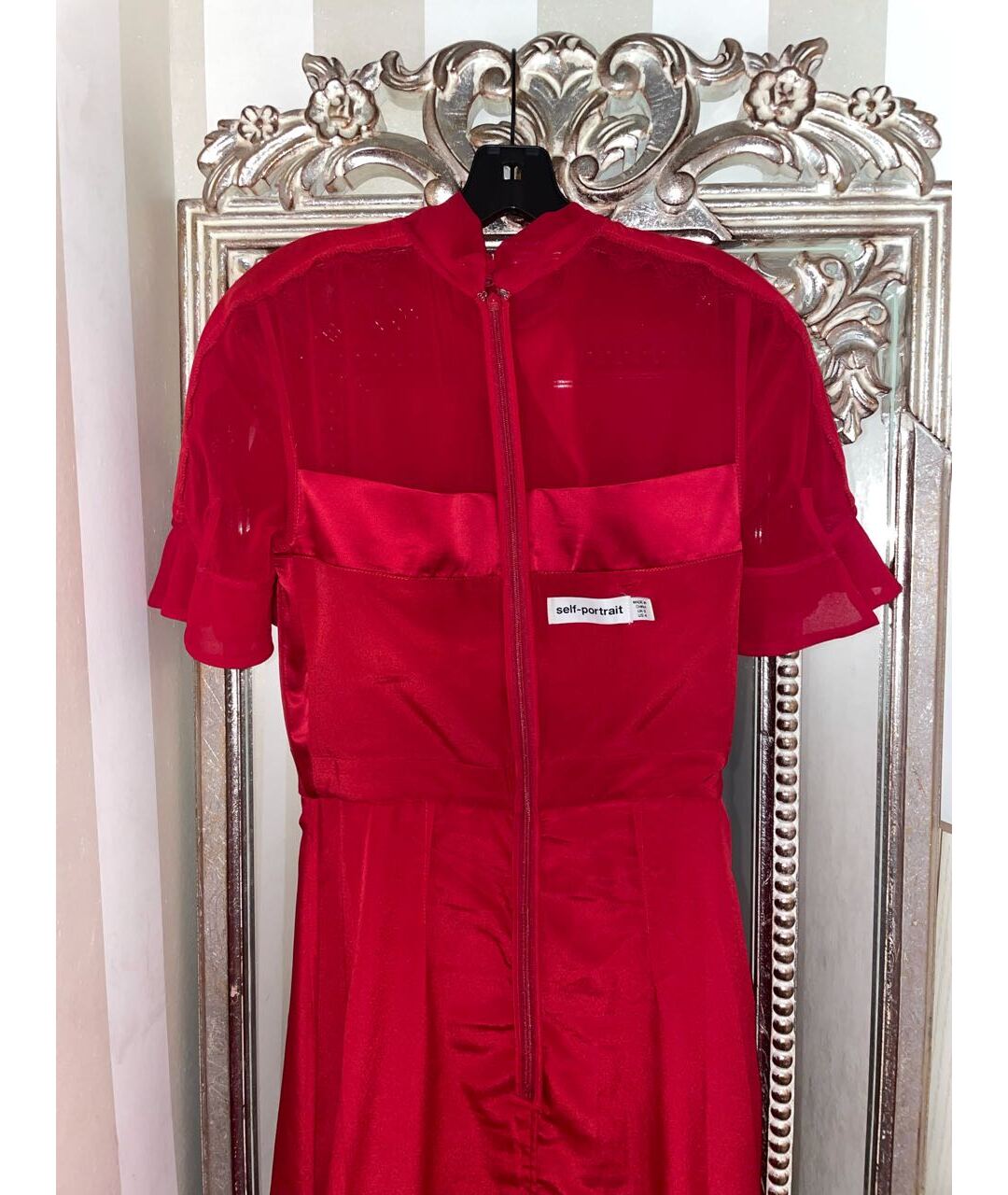 SELF-PORTRAIT Красное полиэстеровое вечернее платье, фото 3