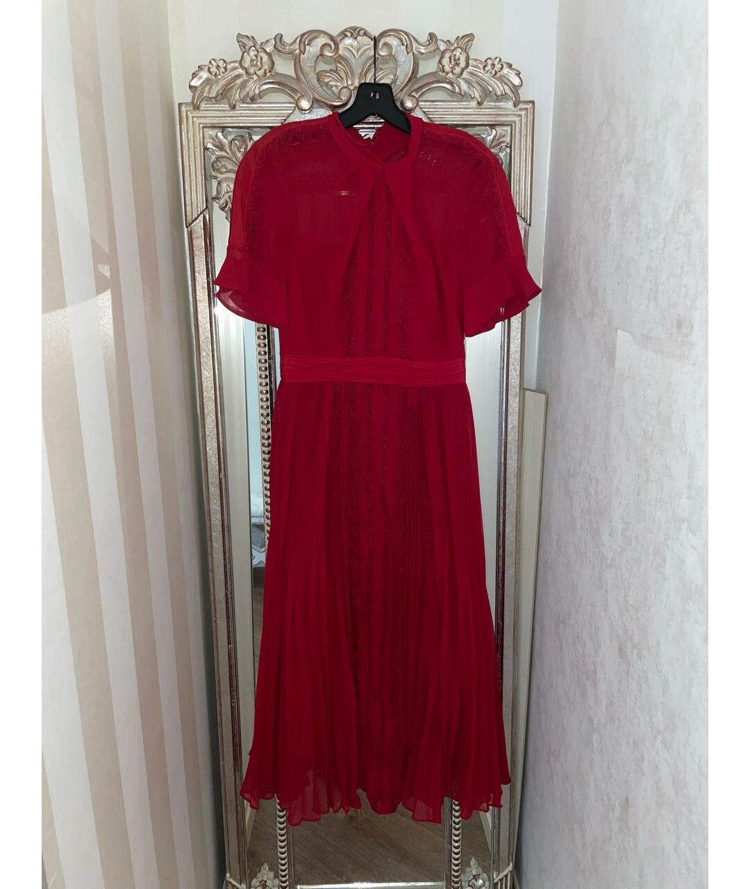 SELF-PORTRAIT Красное полиэстеровое вечернее платье, фото 7