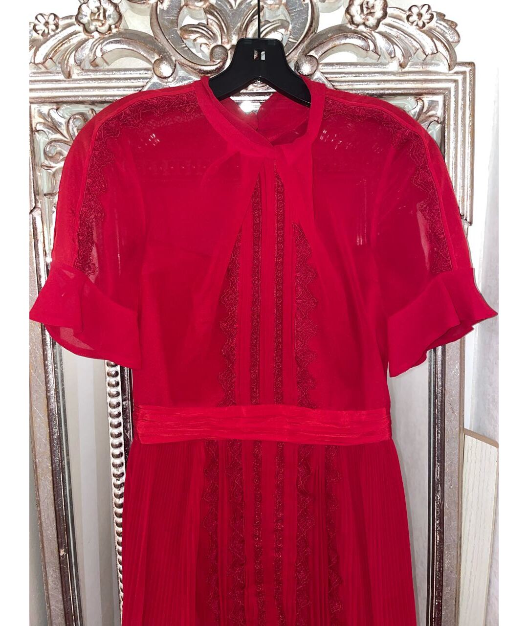 SELF-PORTRAIT Красное полиэстеровое вечернее платье, фото 4