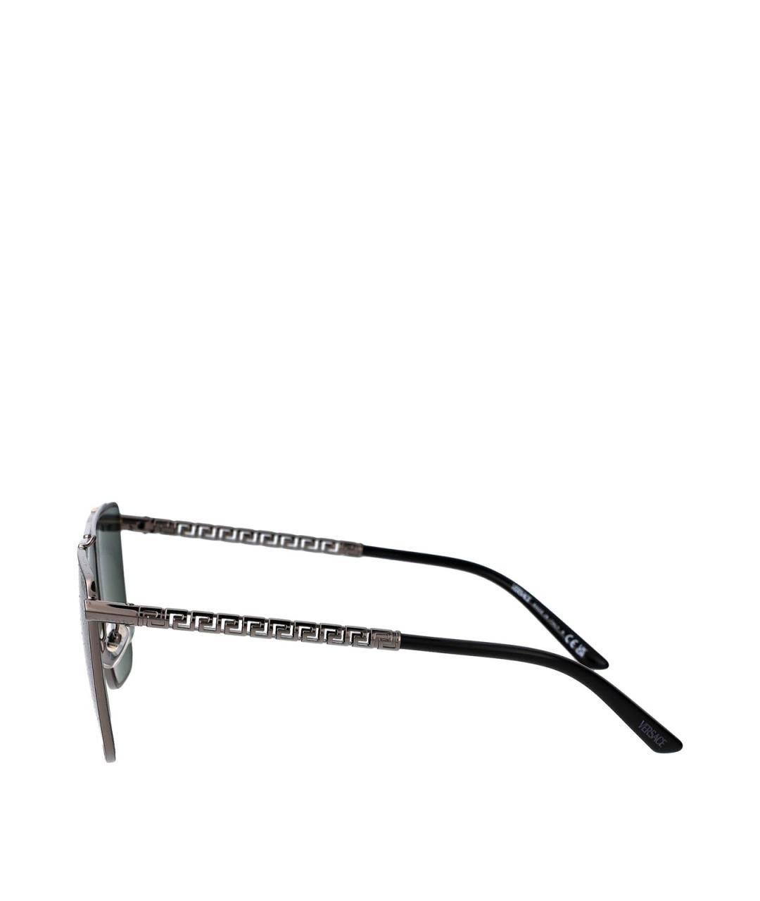 VERSACE Серые металлические солнцезащитные очки, фото 3