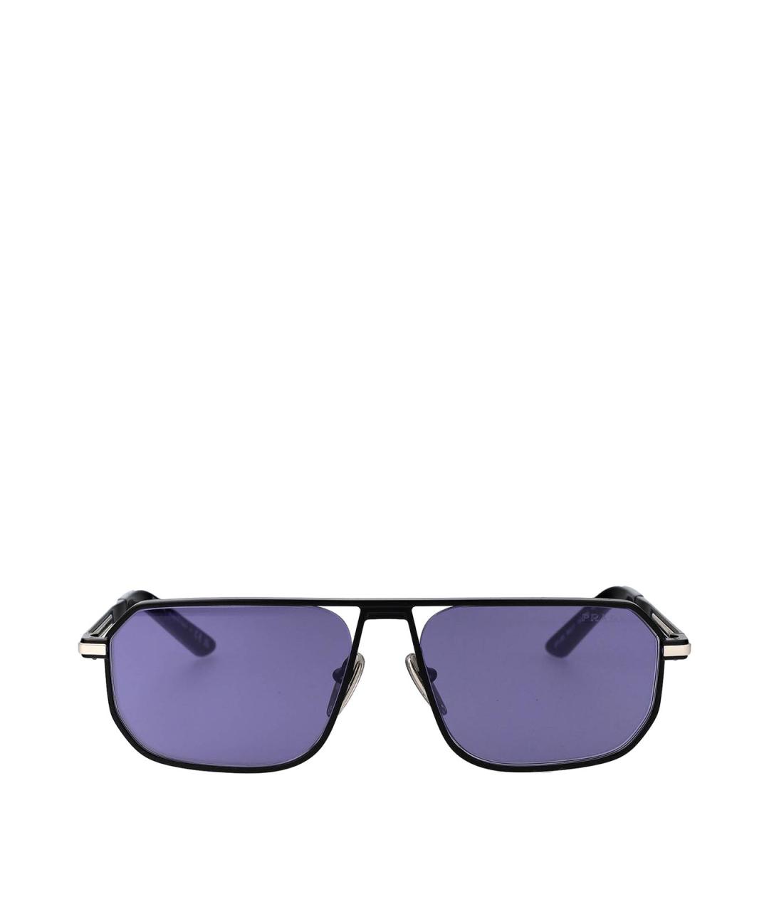 PRADA Черные металлические солнцезащитные очки, фото 1