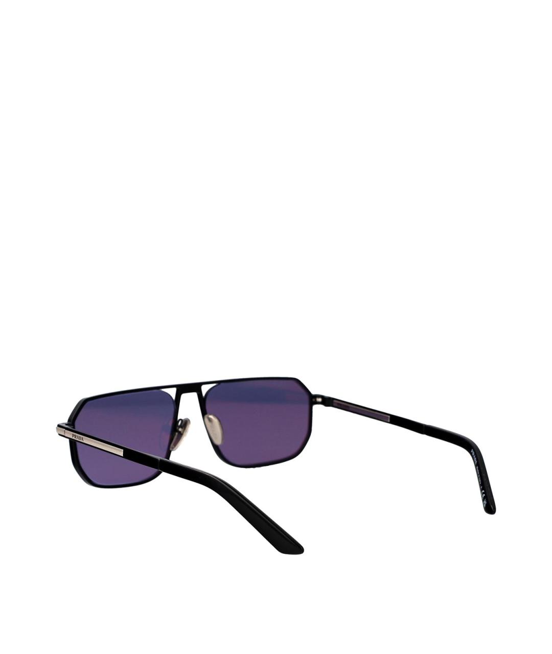 PRADA Черные металлические солнцезащитные очки, фото 4