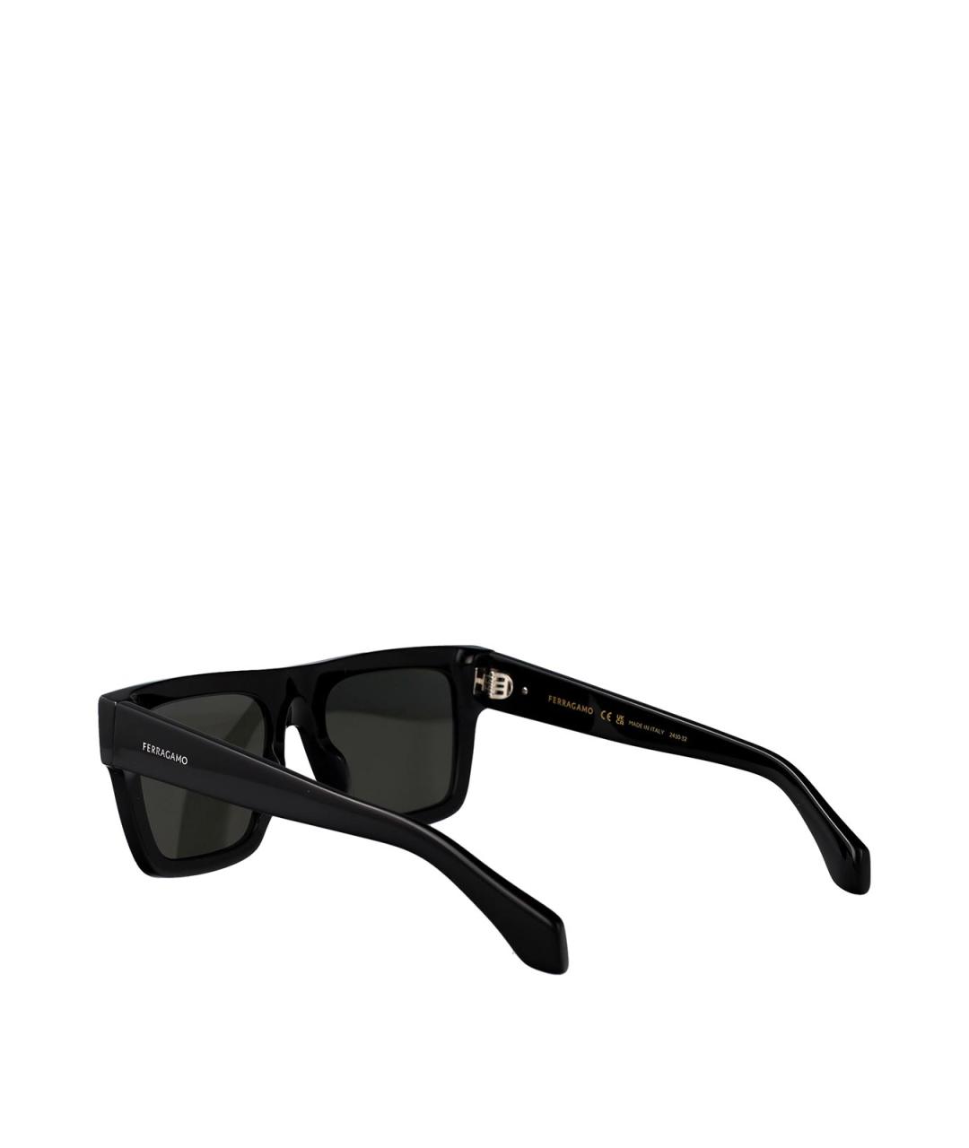 FERRAGAMO Черные пластиковые солнцезащитные очки, фото 4