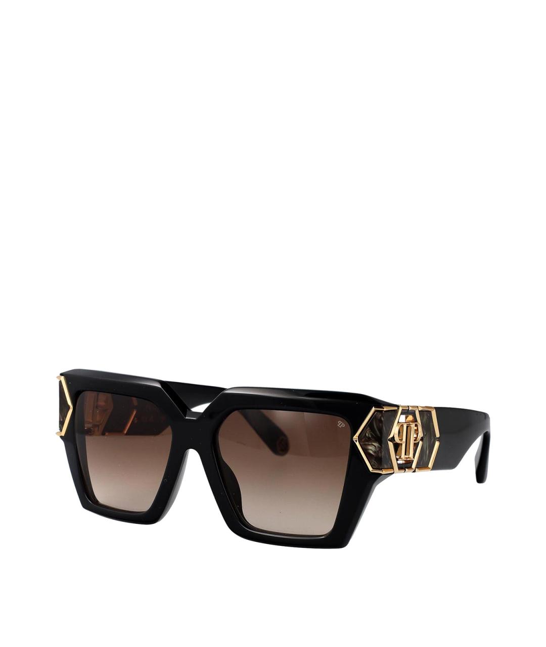 PHILIPP PLEIN Черные пластиковые солнцезащитные очки, фото 2