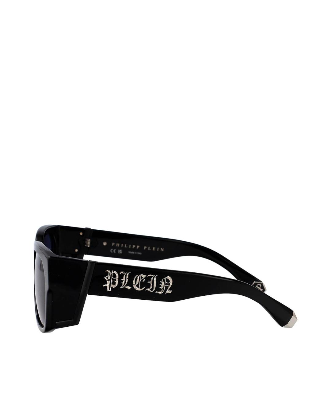 PHILIPP PLEIN Черные пластиковые солнцезащитные очки, фото 3