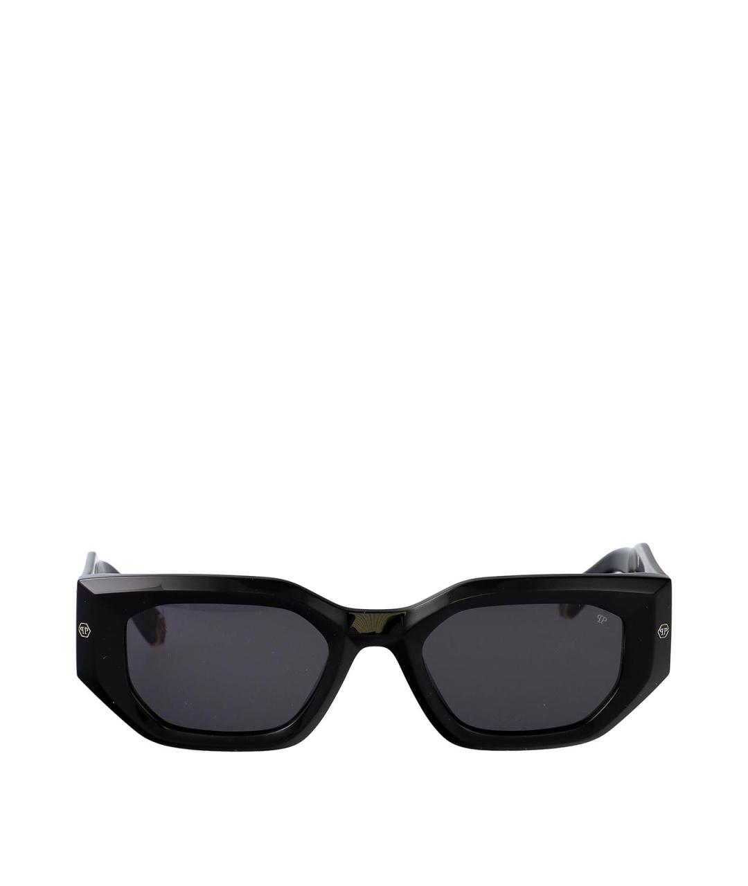 PHILIPP PLEIN Черные пластиковые солнцезащитные очки, фото 1