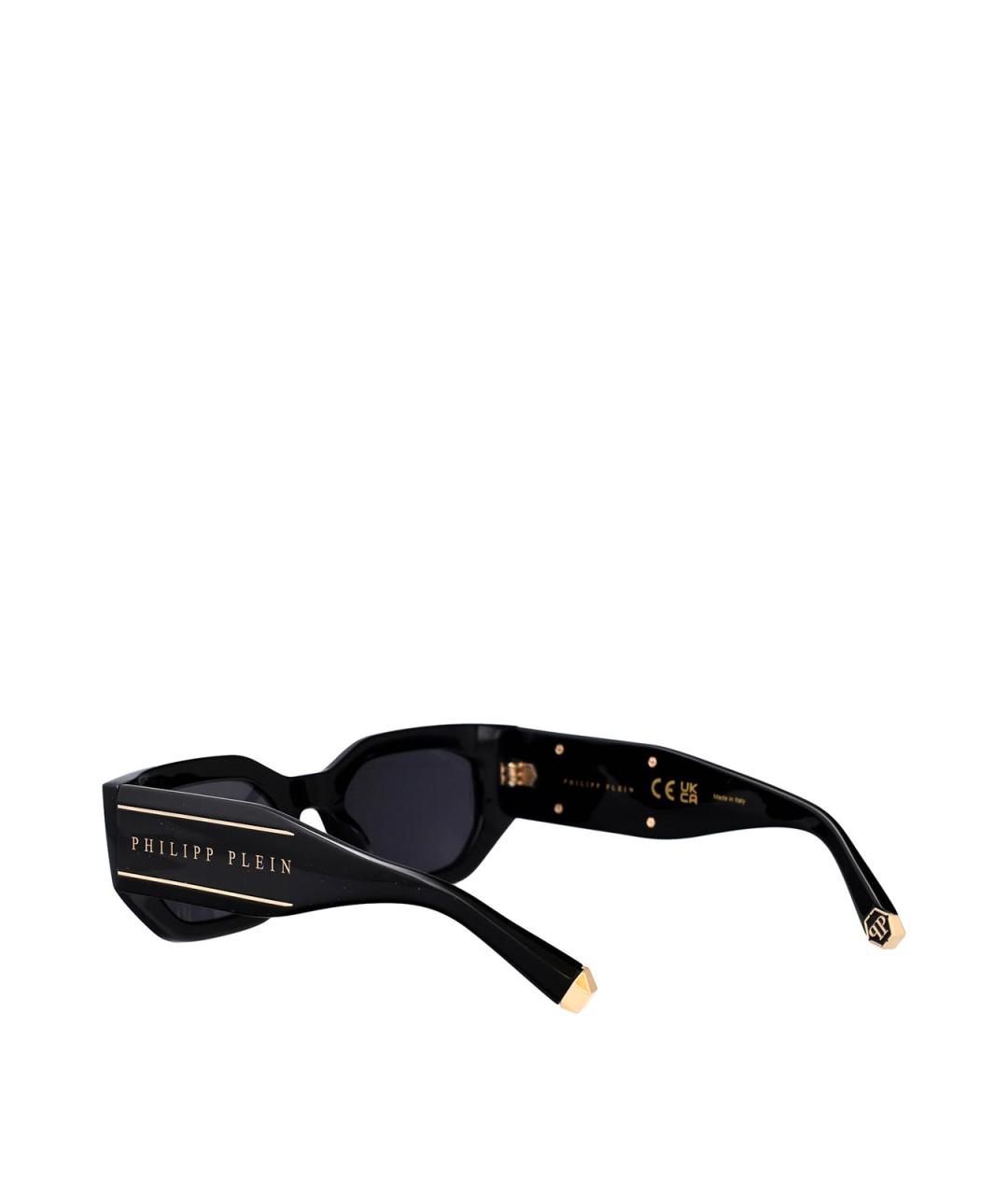PHILIPP PLEIN Черные пластиковые солнцезащитные очки, фото 4