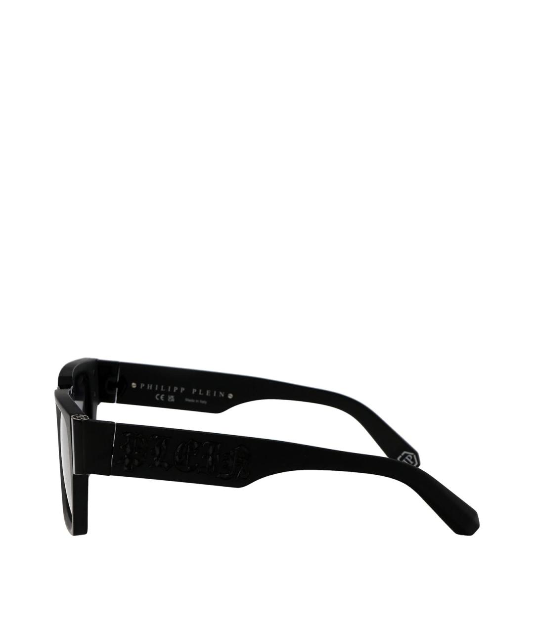 PHILIPP PLEIN Черные пластиковые солнцезащитные очки, фото 3