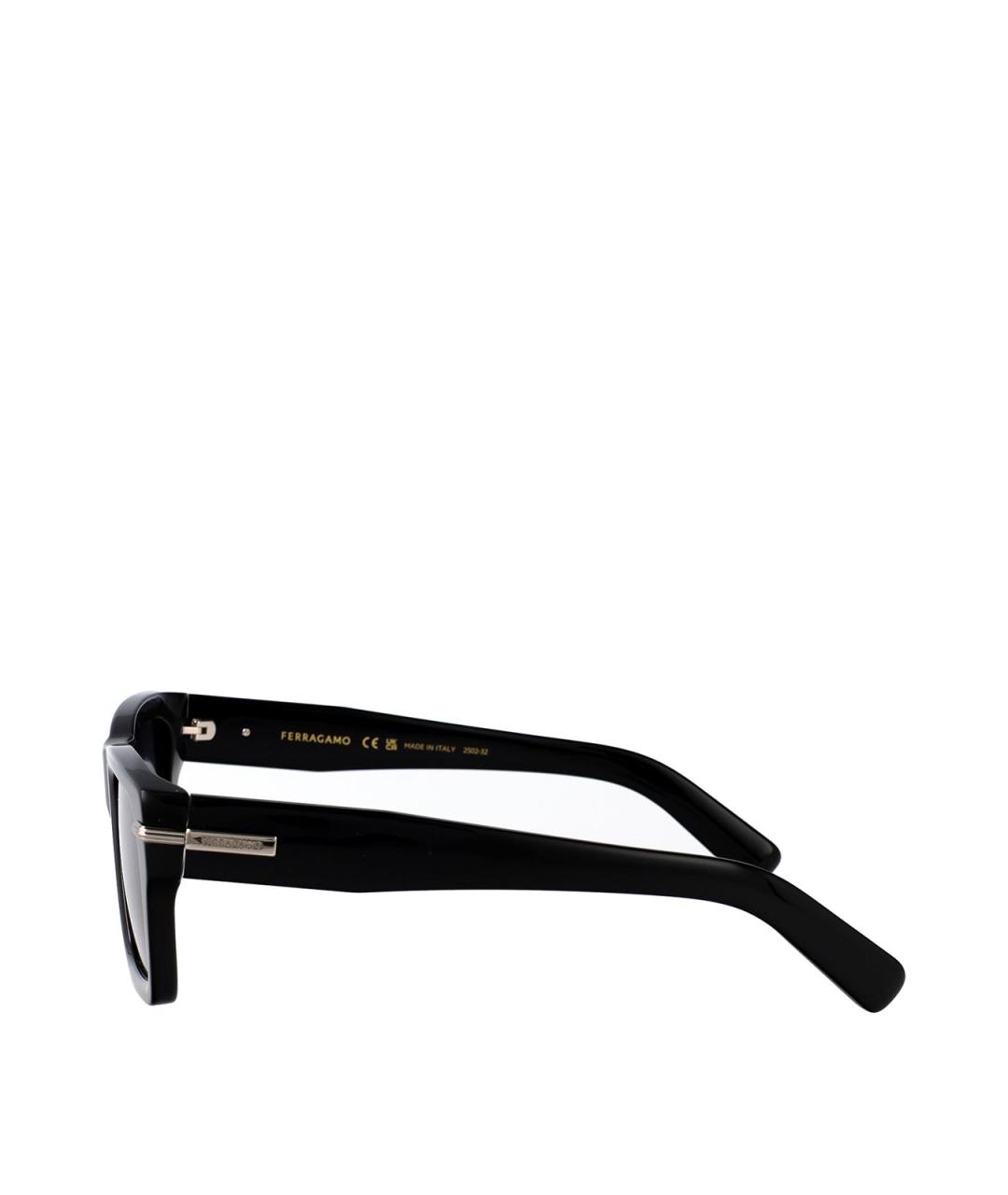 FERRAGAMO Черные пластиковые солнцезащитные очки, фото 3