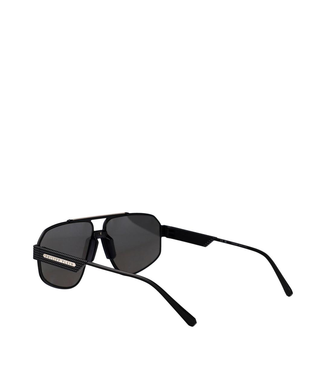 PHILIPP PLEIN Черные металлические солнцезащитные очки, фото 4