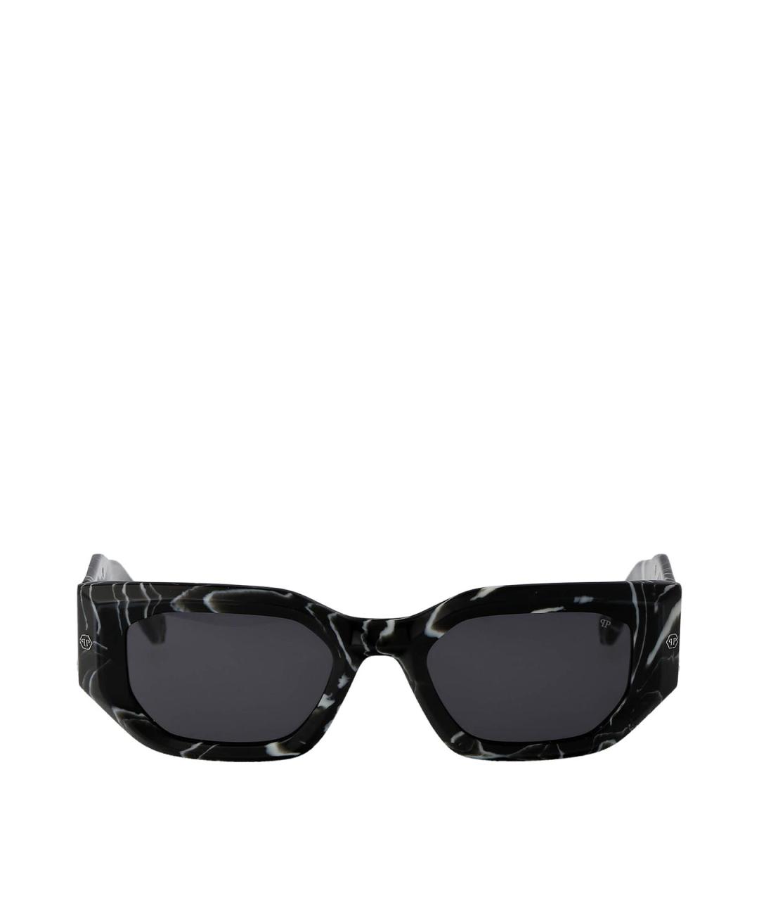 PHILIPP PLEIN Черные пластиковые солнцезащитные очки, фото 1