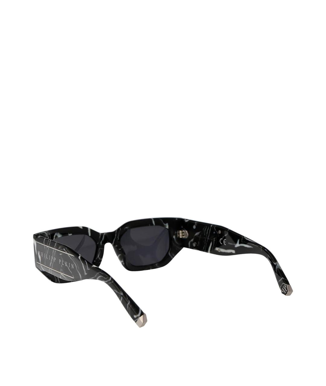 PHILIPP PLEIN Черные пластиковые солнцезащитные очки, фото 4