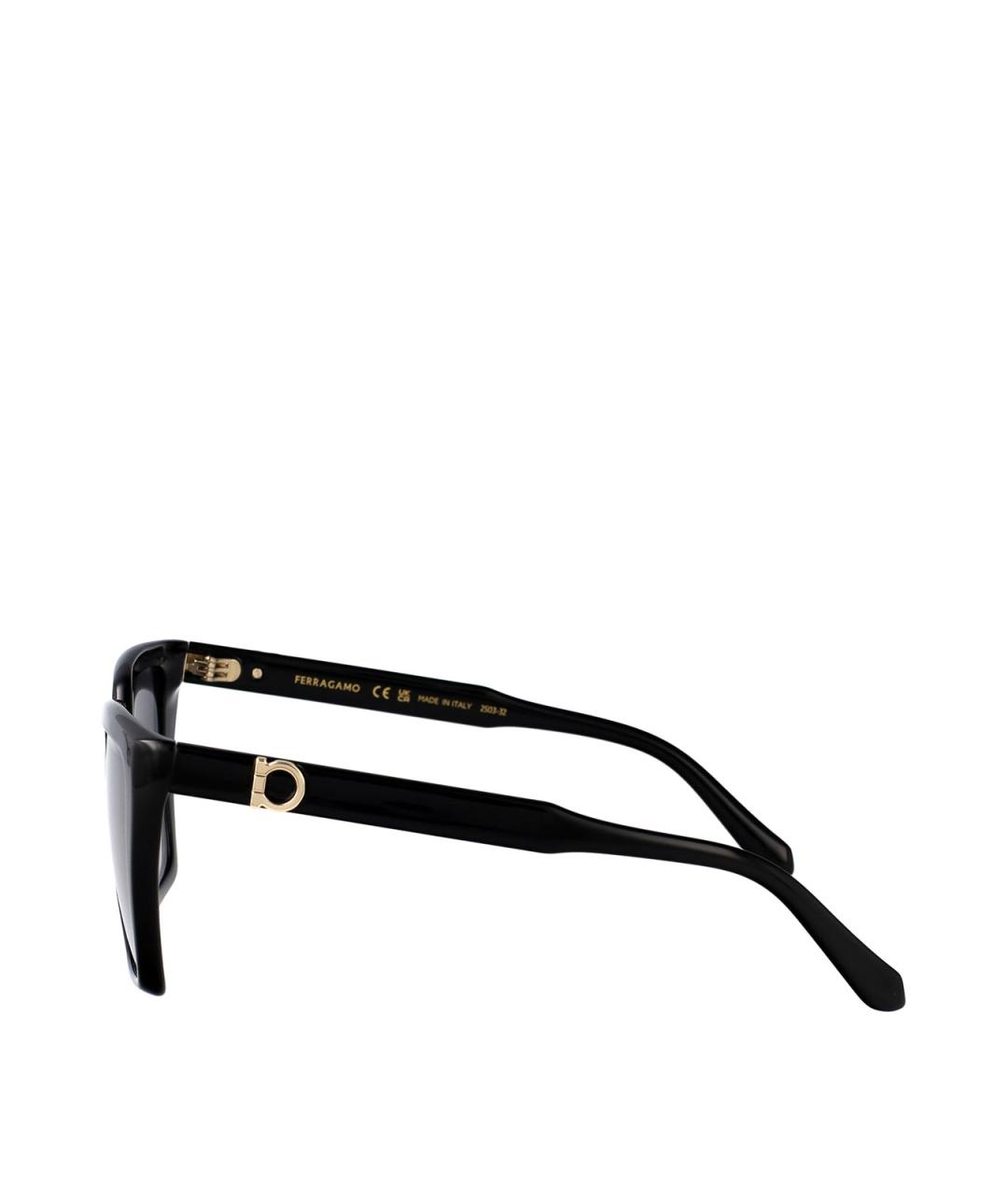FERRAGAMO Черные пластиковые солнцезащитные очки, фото 3