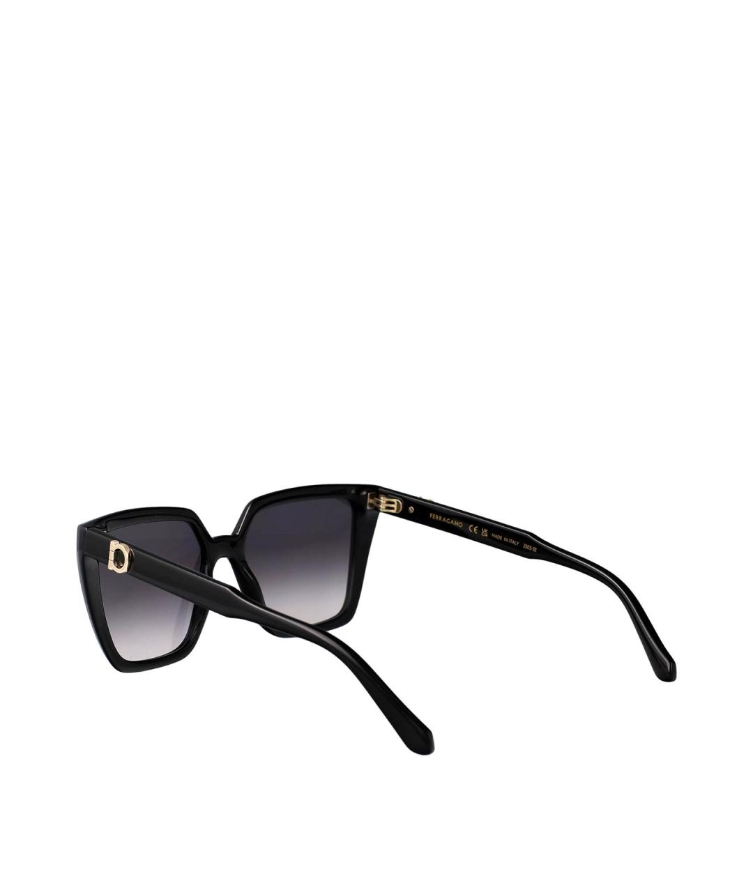 FERRAGAMO Черные пластиковые солнцезащитные очки, фото 4