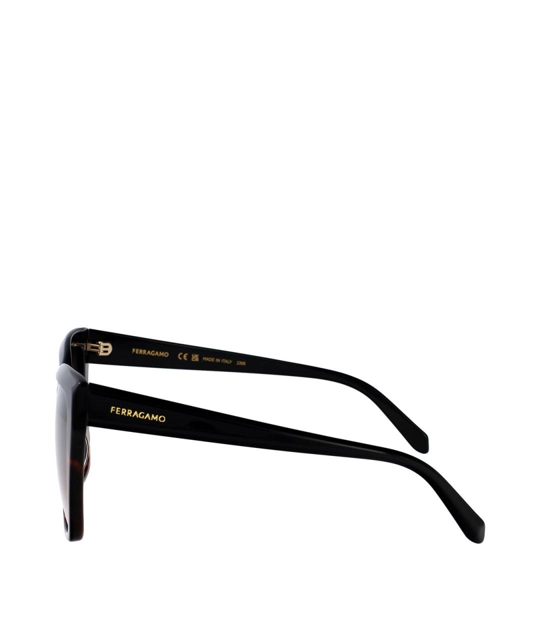 FERRAGAMO Черные пластиковые солнцезащитные очки, фото 3