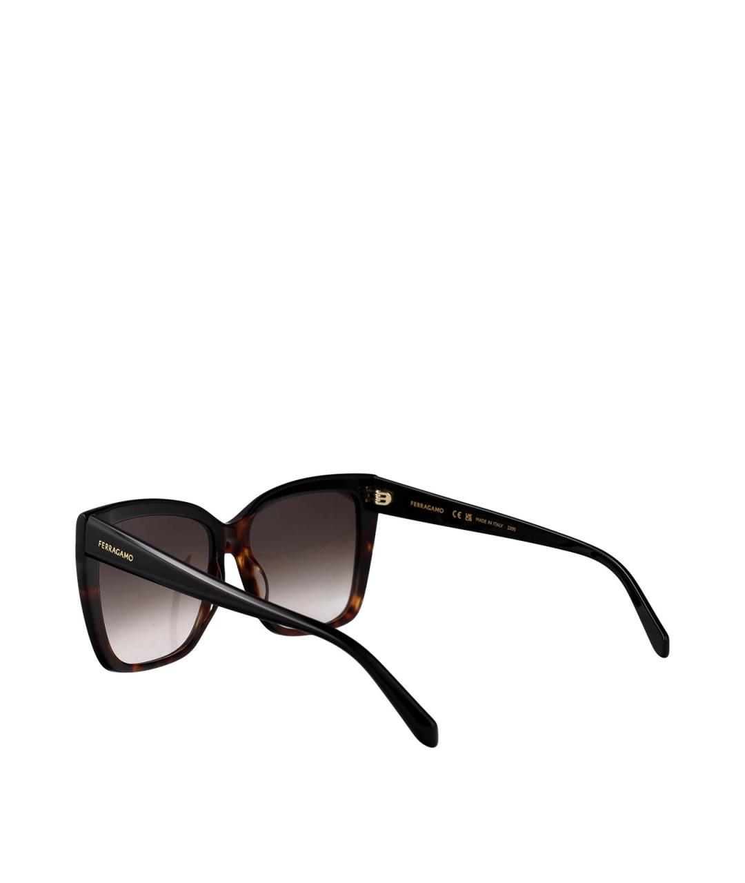 FERRAGAMO Черные пластиковые солнцезащитные очки, фото 4