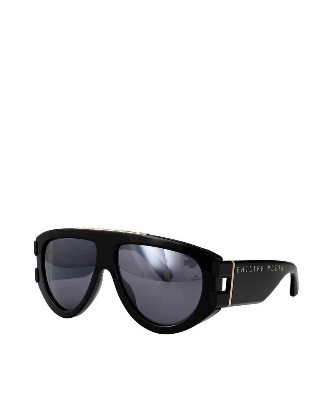 PHILIPP PLEIN Черные пластиковые солнцезащитные очки, фото 2